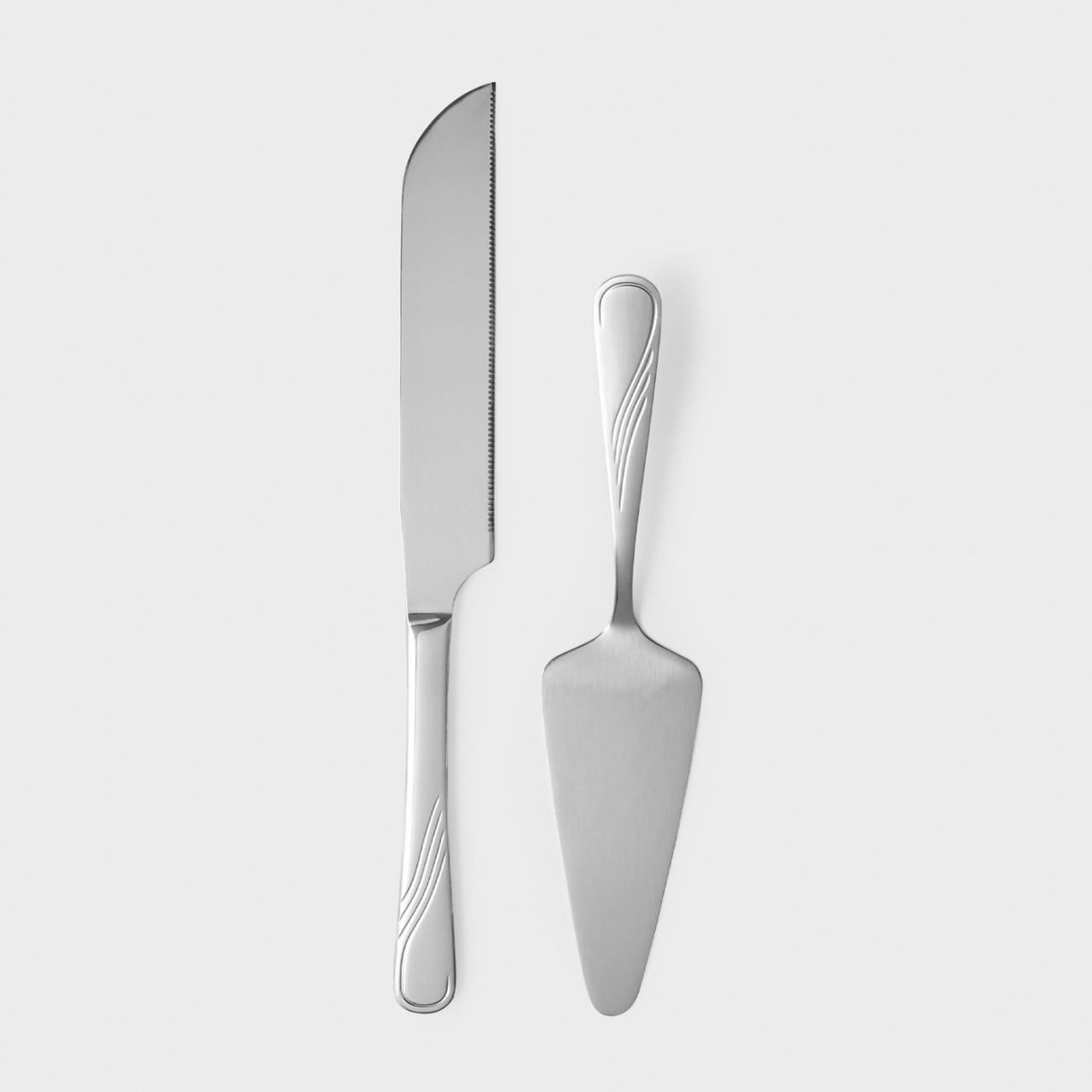 Set tacamuri inox servire desert, 2 piese, cutit si spatula inox, AMBITION Napoli - 1 | YEO