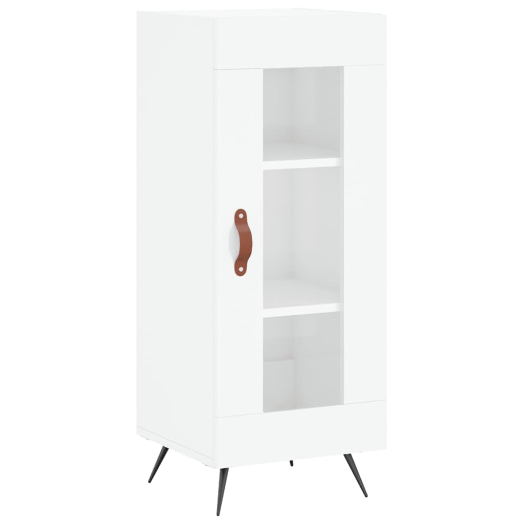 Servanta, alb extralucios, 34,5x34x90 cm, lemn compozit — imaginea 13