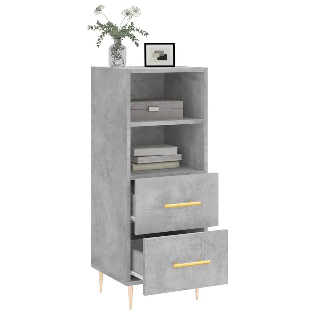 Servanta, gri beton, 34,5x34x90 cm, lemn compozit — imaginea 16
