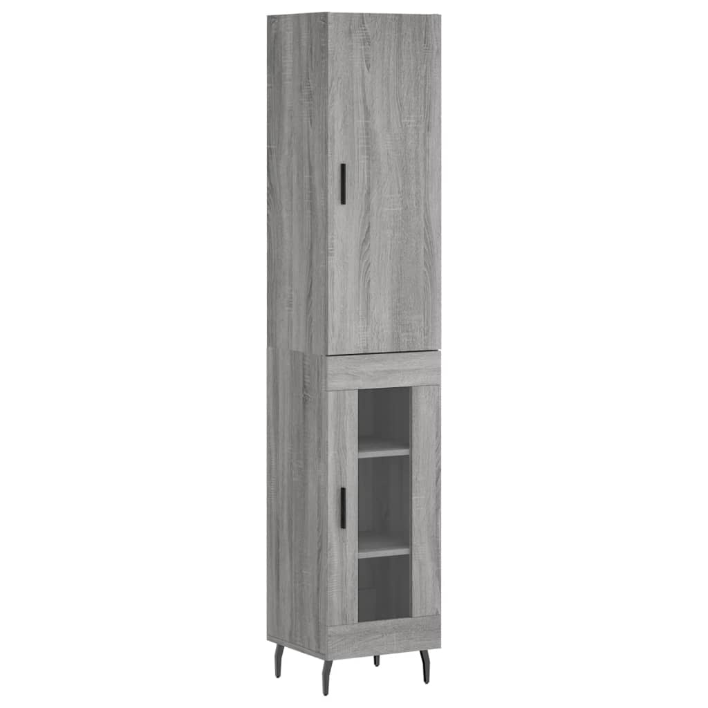 Dulap inalt, gri sonoma, 34,5x34x180 cm, lemn prelucrat — imaginea 13