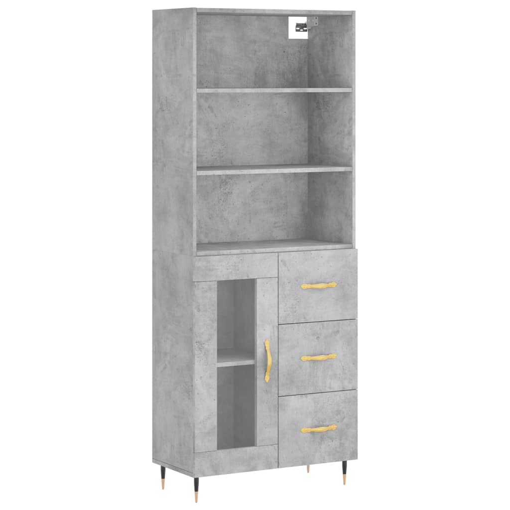 Dulap inalt, gri beton, 69,5x34x180, lemn compozit — imaginea 13