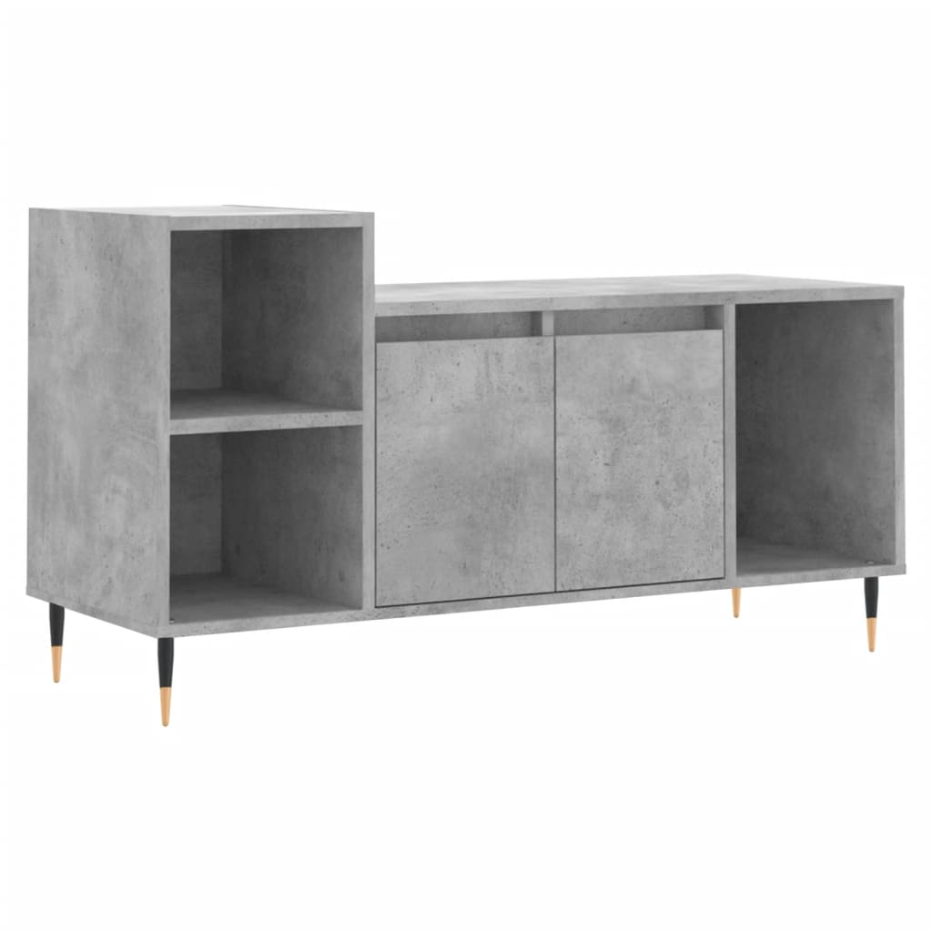 Comoda TV, gri beton, 100x35x55 cm, lemn prelucrat — imaginea 13