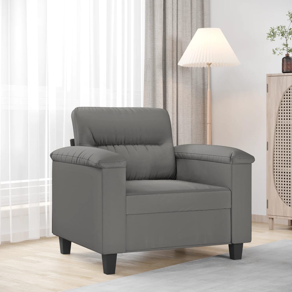 Fotoliu canapea, gri inchis, 60 cm, textil microfibra — imaginea 10