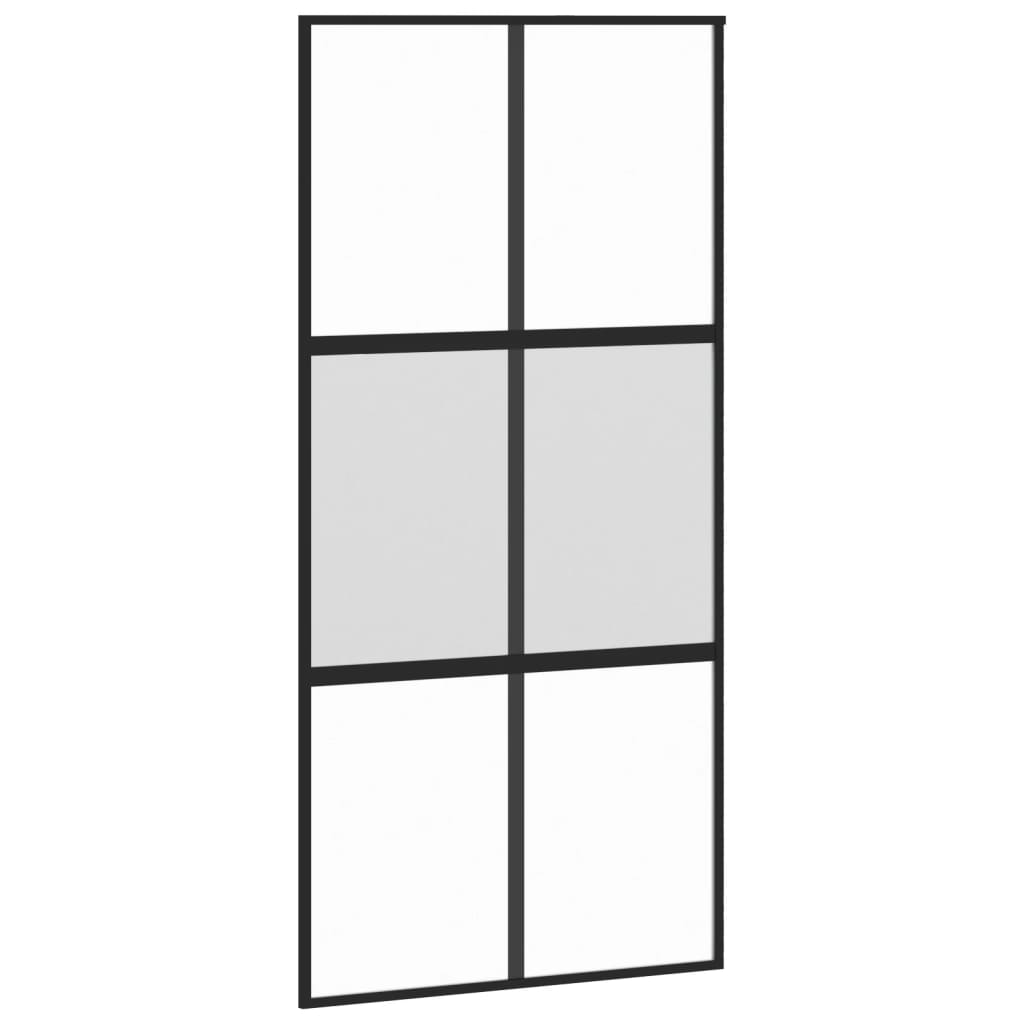 Usa glisanta, negru, 102,5x205 cm, sticla securizata/aluminiu — imaginea 9