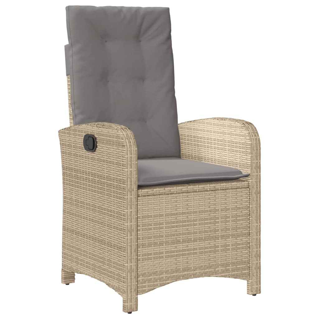 Set mobilier pentru gradina, 5 piese, cu perne, bej, poliratan — imaginea 4