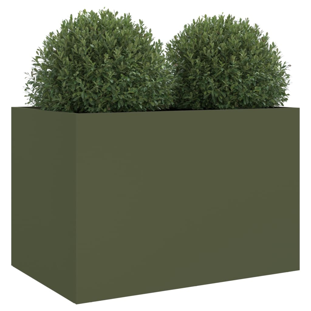 Jardiniera, verde masliniu, 62x40x39 cm, otel laminat la rece — imaginea 4