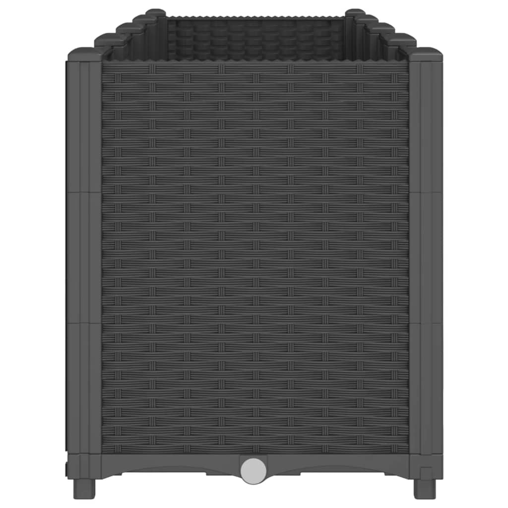 Jardiniera de gradina, negru, 160x40x53 cm, PP — imaginea 4