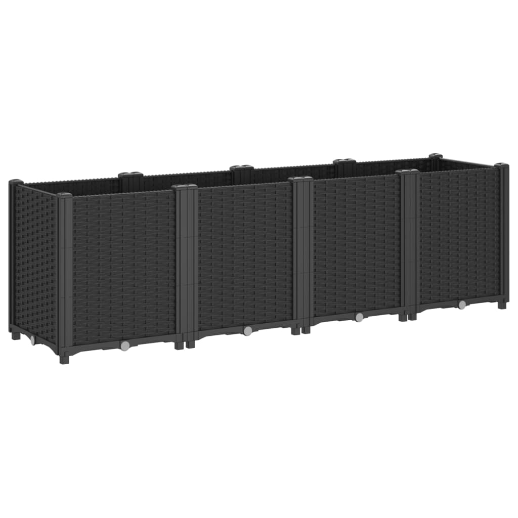 Jardiniera de gradina, negru, 160x40x53 cm, PP — imaginea 5