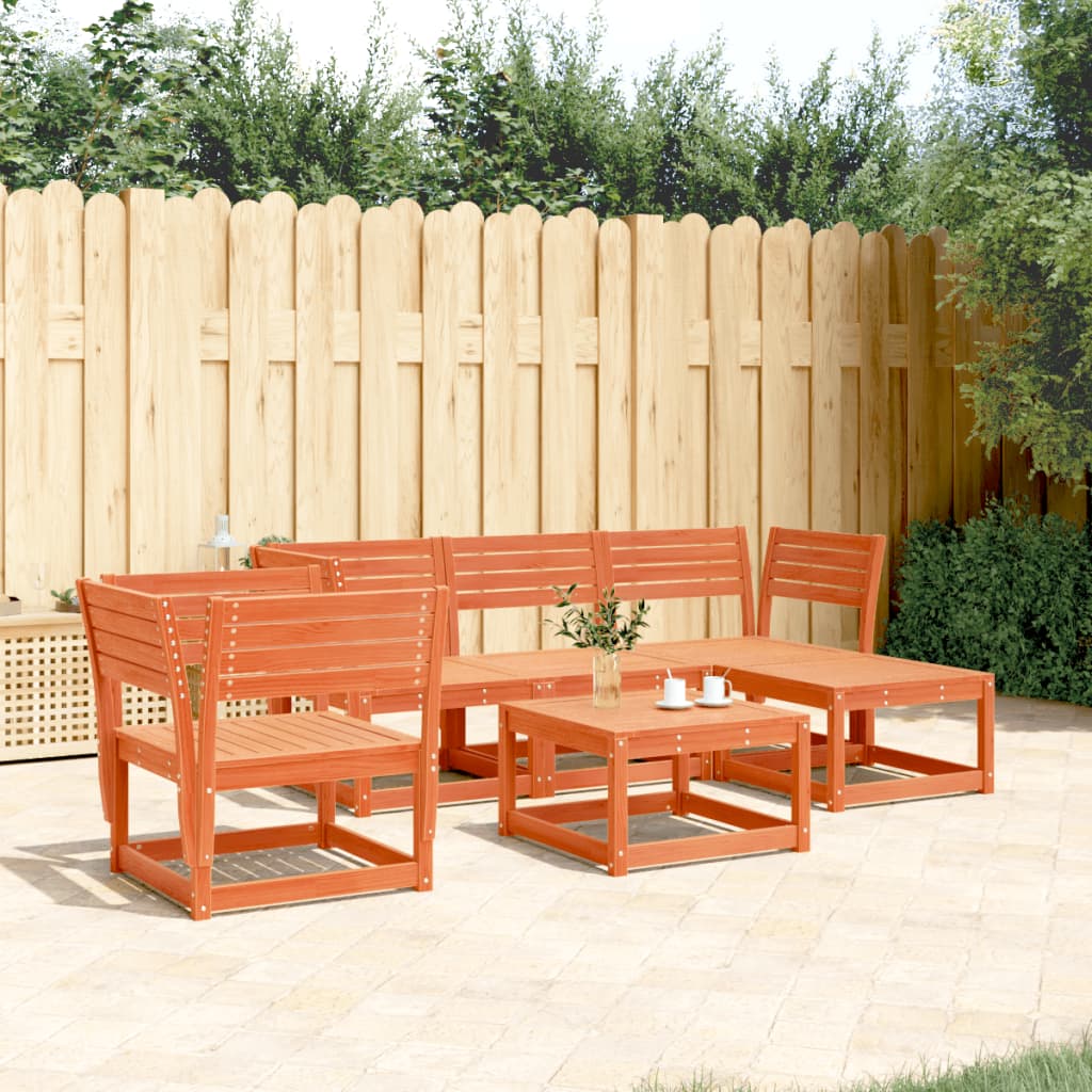 Set mobilier pentru gradina 4 piese,maro ceruit, lemn masiv pin — imaginea 2