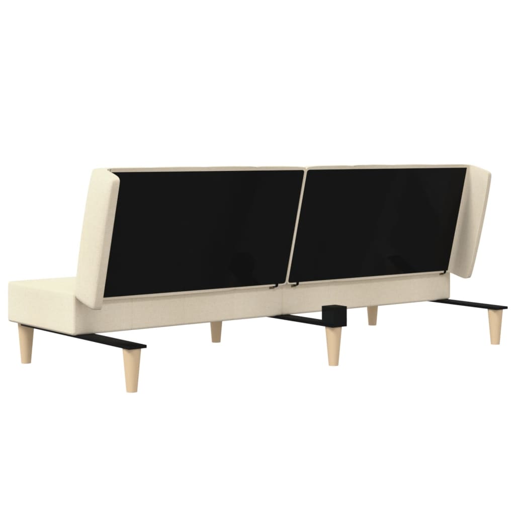 Canapea extensibila cu 2 locuri, crem, material textil — imaginea 8