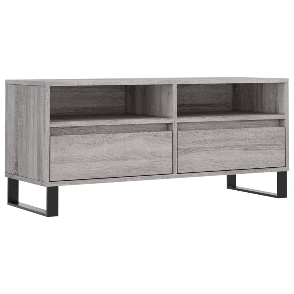 Comoda TV, gri sonoma, 100x34,5x44,5 cm, lemn prelucrat — imaginea 12