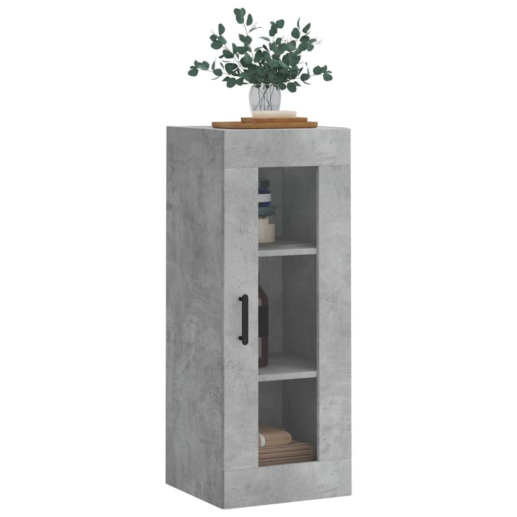 Dulap montat pe perete, gri beton, 34,5x34x90 cm — imaginea 18