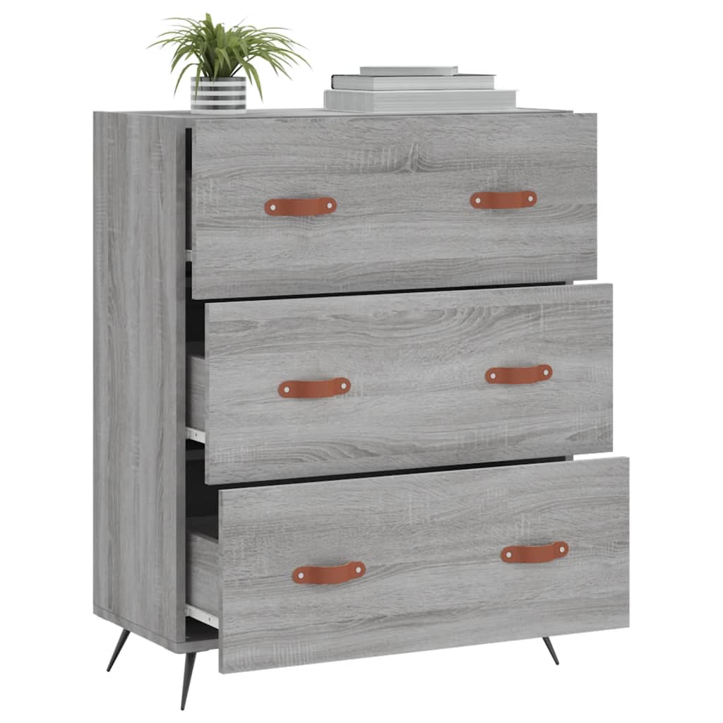 Comoda cu sertare, gri sonoma, 69,5x34x90 cm, lemn prelucrat — imaginea 20