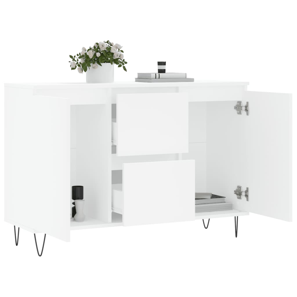 Servanta, alb, 104x35x70 cm, lemn prelucrat — imaginea 16