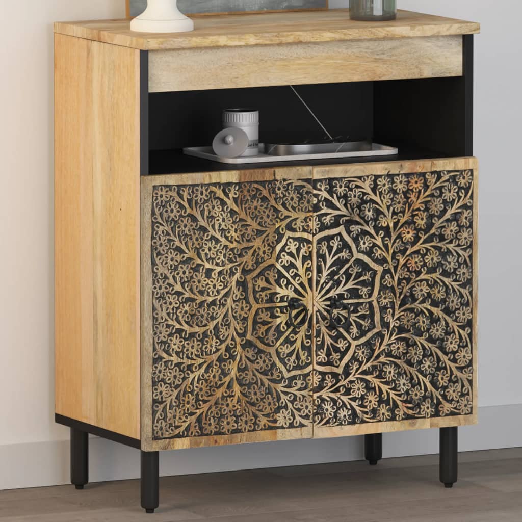 Dulap lateral, 60x33x75 cm, lemn masiv de mango — imaginea 2