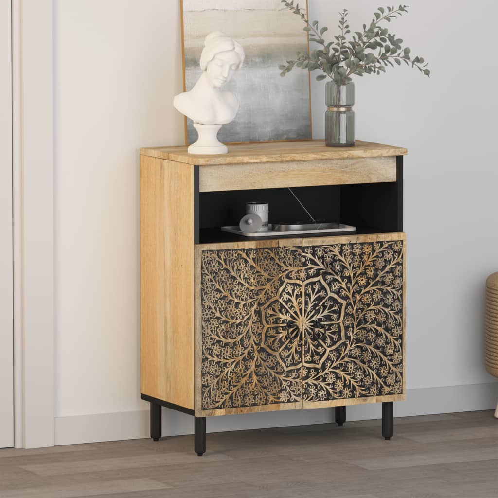 Dulap lateral, 60x33x75 cm, lemn masiv de mango — imaginea 3