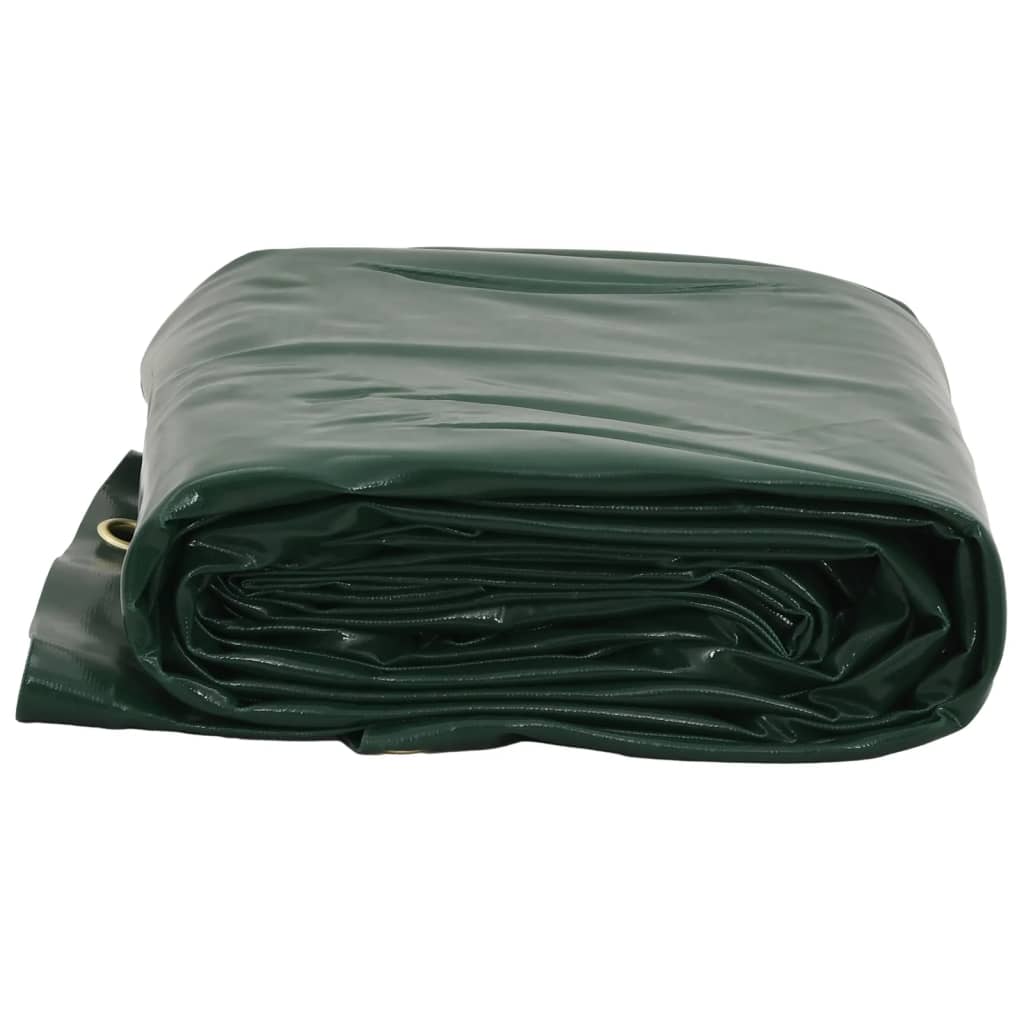 Prelata, verde, 5x7 m, 650 g/m², model cu ochiuri — imaginea 3