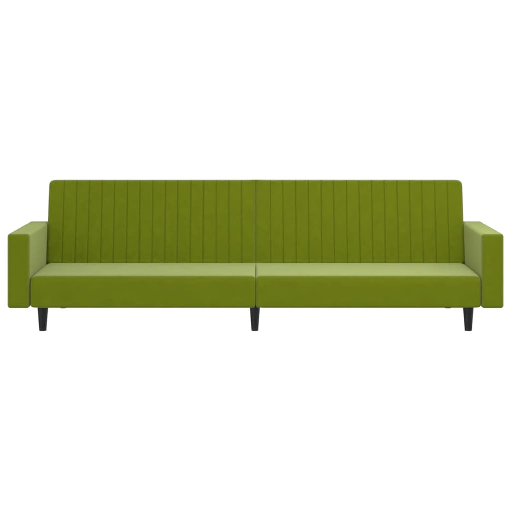 Canapea extensibila cu 2 locuri, verde deschis, catifea — imaginea 5