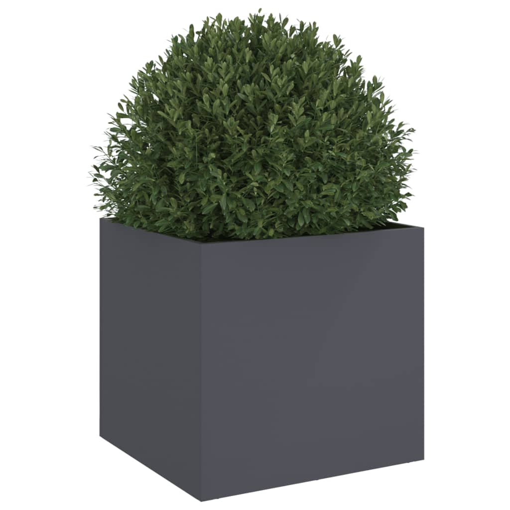 Jardiniera, antracit, 49x47x46 cm, otel laminat la rece - 3 | YEO