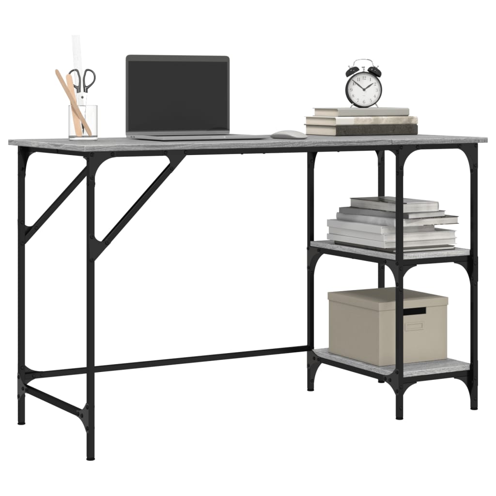 Birou, gri sonoma, 120x50x75 cm, metal si lemn prelucrat — imaginea 4