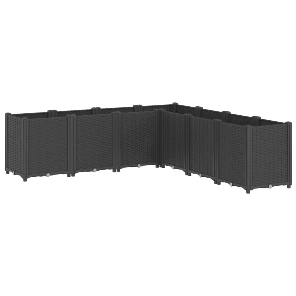 Jardiniera de gradina, negru, 160x160x53 cm, PP