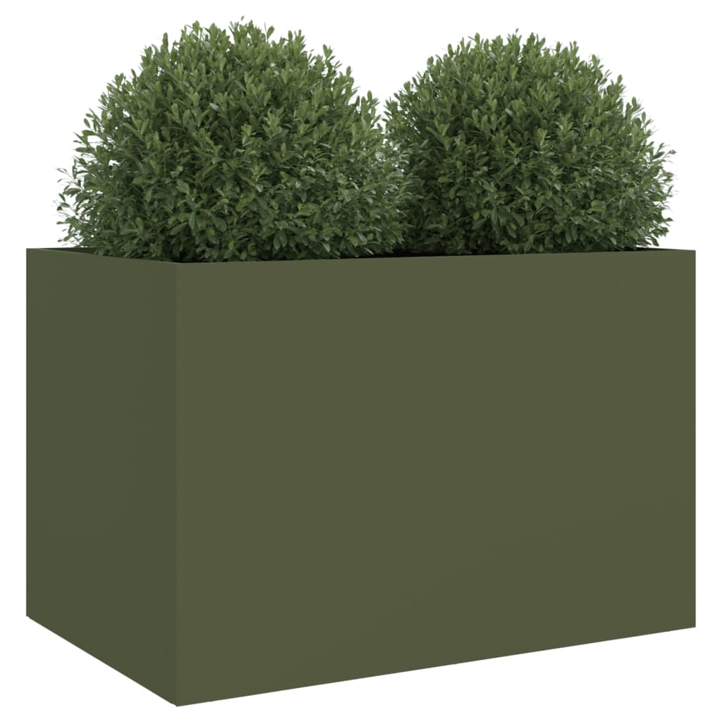 Jardiniera, verde masliniu, 62x47x46 cm, otel laminat la rece — imaginea 4