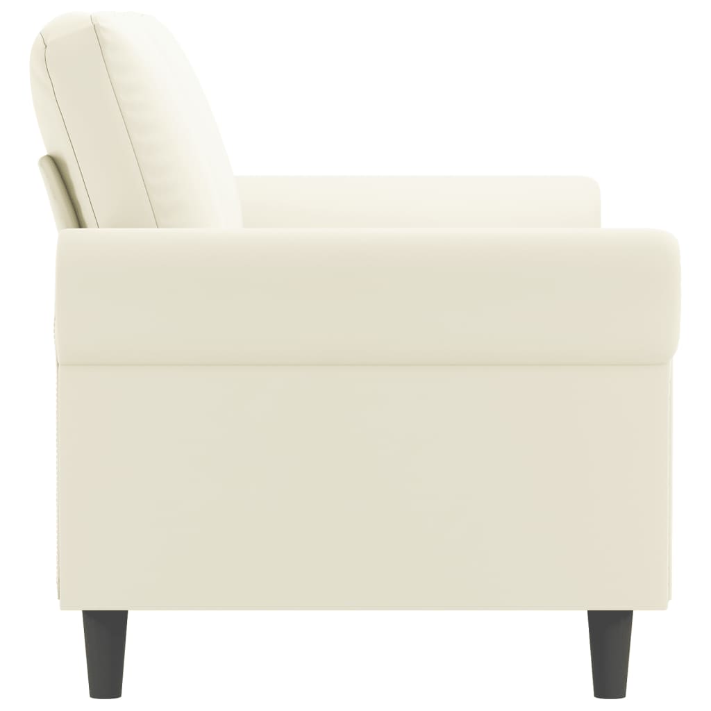 Canapea cu 2 locuri, crem, 140 cm, catifea — imaginea 4