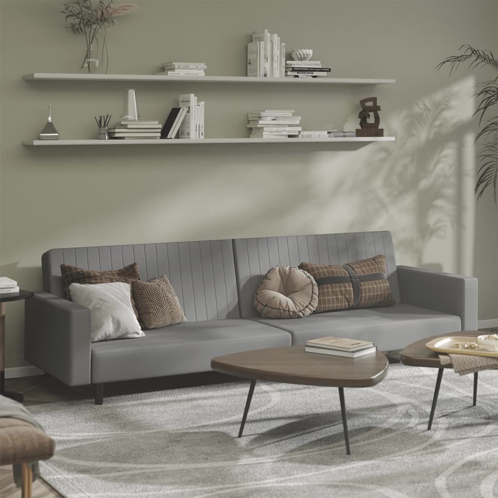 Canapea extensibila cu 2 locuri, gri deschis, catifea — imaginea 2