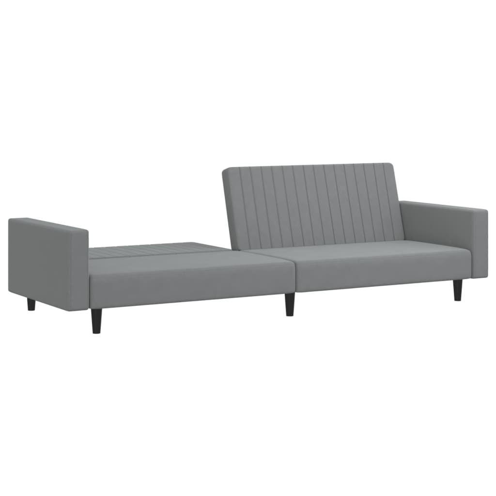 Canapea extensibila cu 2 locuri, gri deschis, catifea — imaginea 4