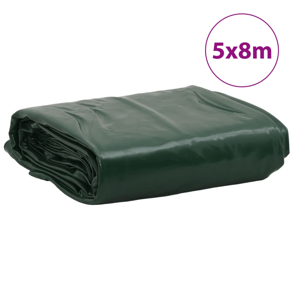 Prelata, verde, 5x8 m, 650 g/m², model cu ochiuri — imaginea 8