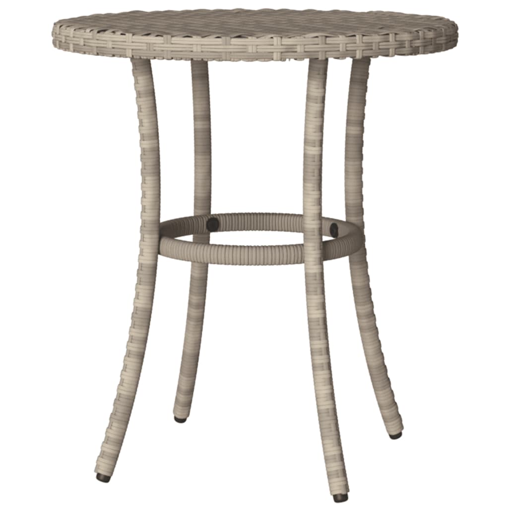 Set bistro cu perne, 3 piese, gri deschis, poliratan — imaginea 9