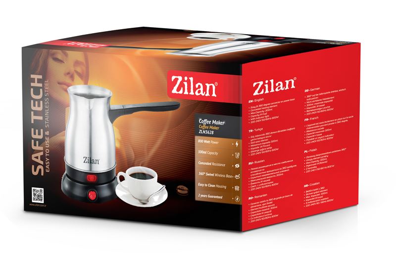 Ibric electric pentru cafea Zilan ZLN-3628, Putere 800W, Capacitate 300 ml