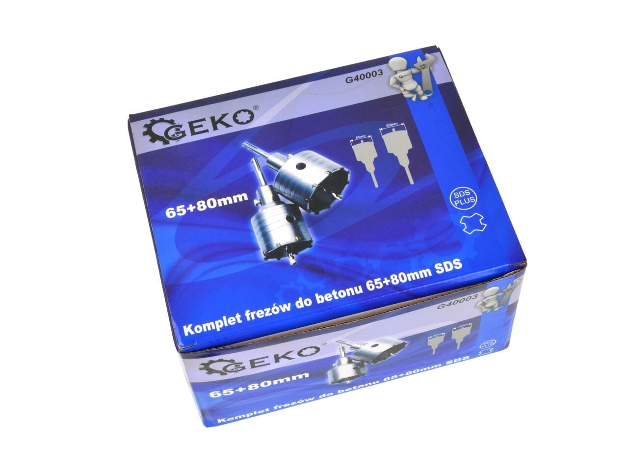 Set 2 carote diamantate pentru beton 65 + 80mm SDS, Geko G40003 - 1 | YEO