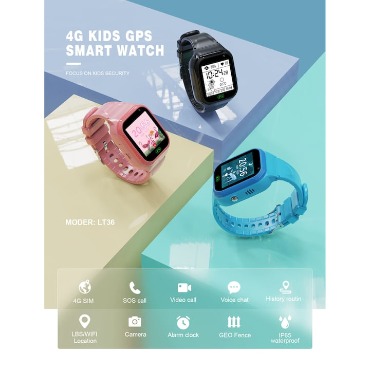 Ceas SmartWatch pentru Copii cu localizare GPS, sim 4G - 1 | YEO