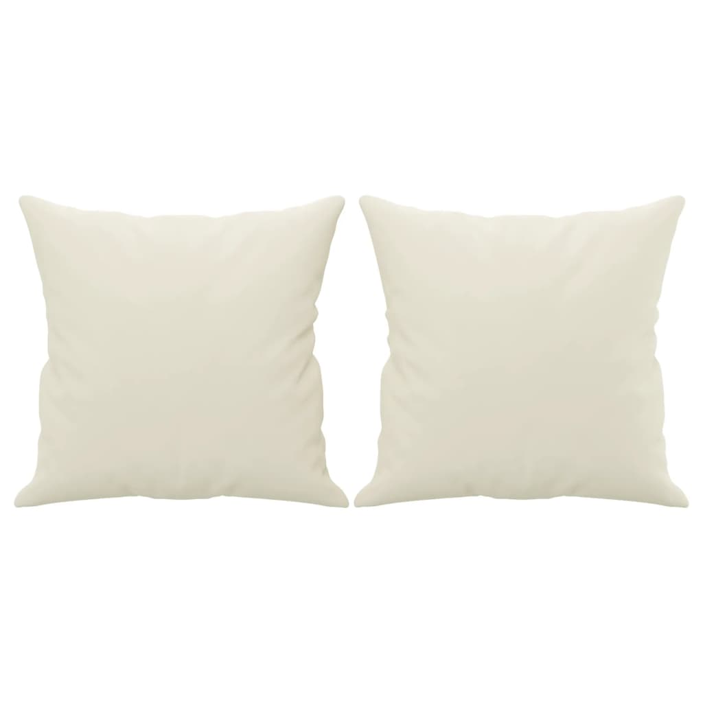 Canapea cu 2 locuri cu pernute, crem, 140 cm, catifea — imaginea 5
