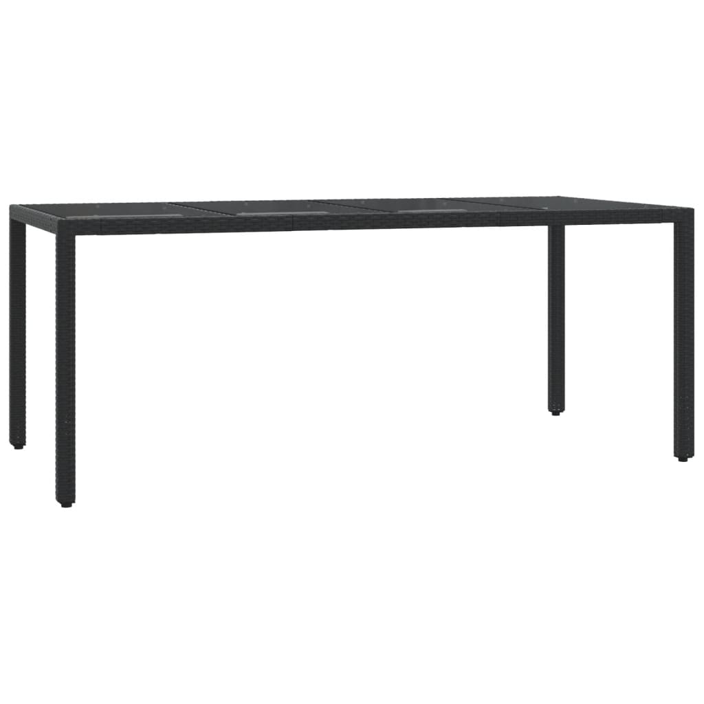Set mobilier de gradina cu perne, 7 piese, negru, poliratan — imaginea 4