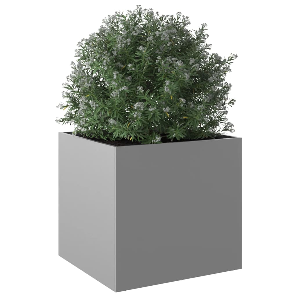 Jardiniera, argintiu, 49x47x46 cm, otel galvanizat — imaginea 4