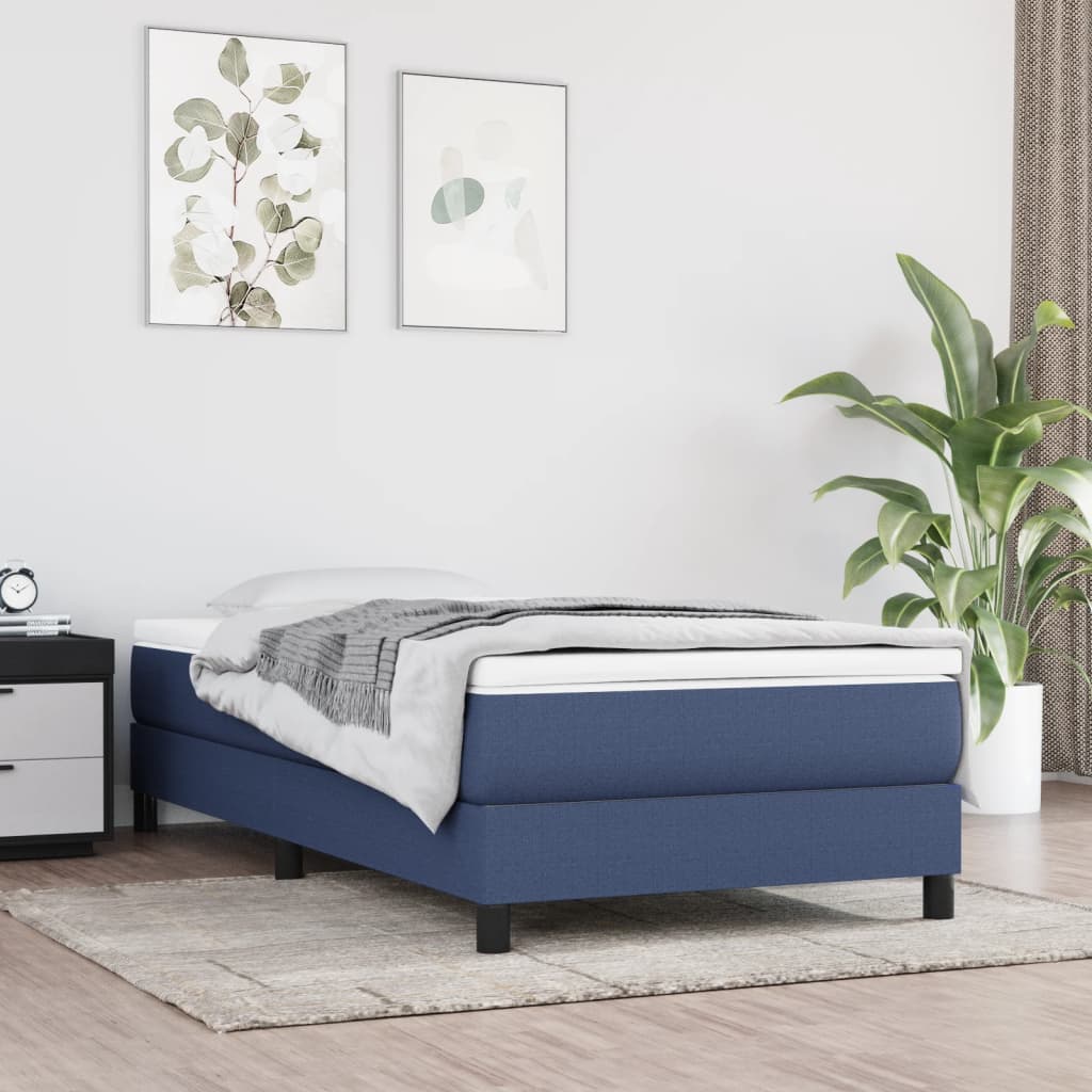 Saltea de pat cu arcuri, albastru, 120x190x20 cm, textil — imaginea 2