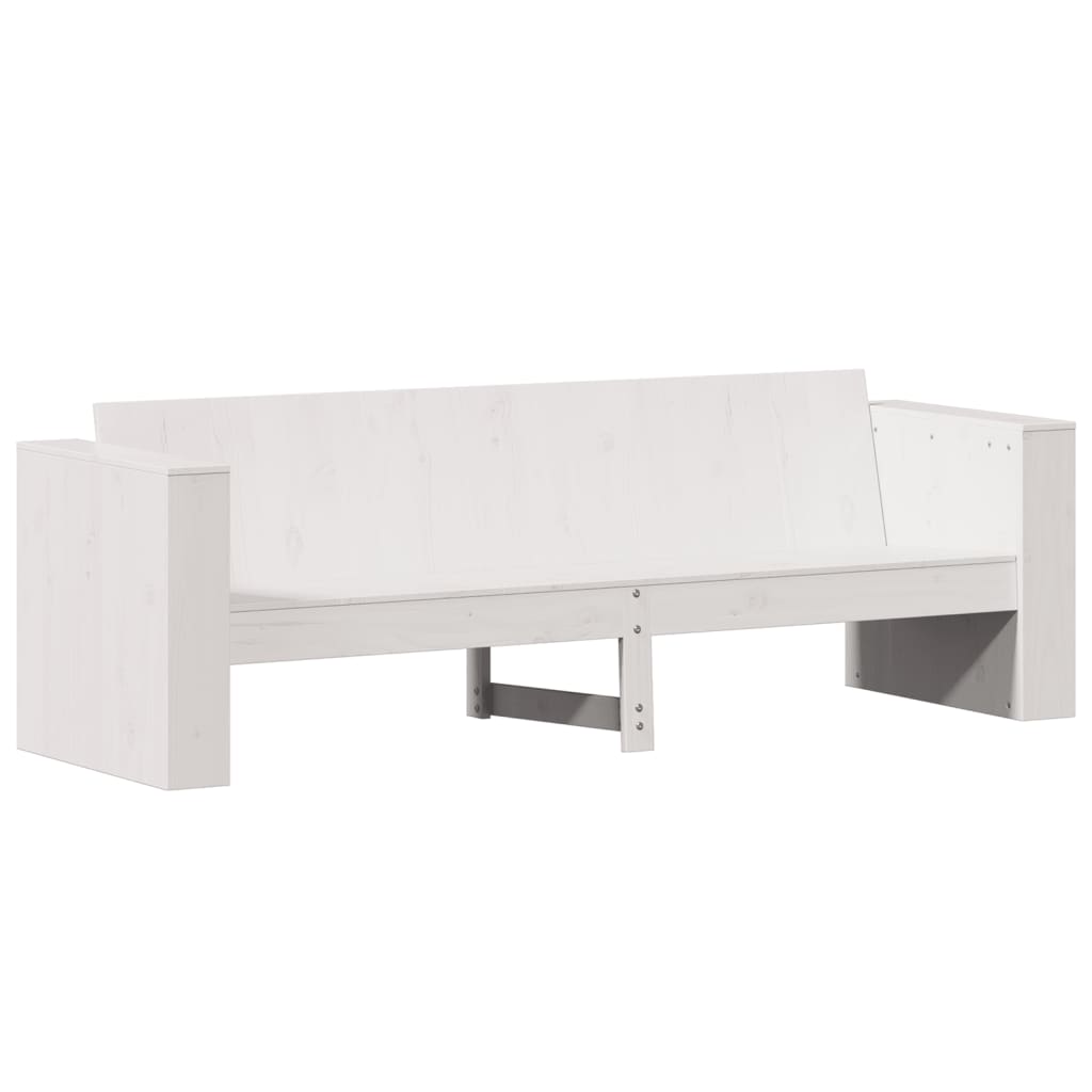 Canapea de gradina 3 locuri, alb, 189x60x62 cm, lemn masiv pin