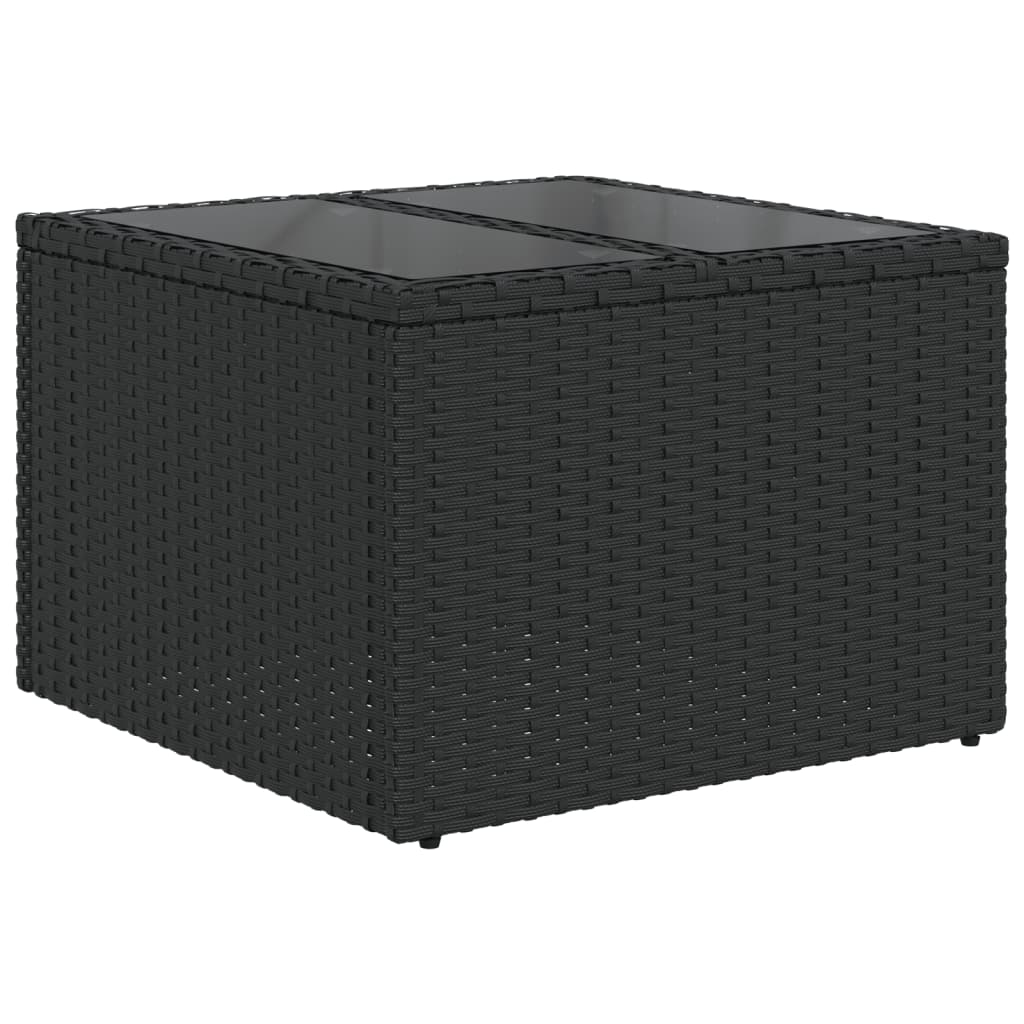 Set mobilier de gradina cu perne, 8 piese, negru, poliratan — imaginea 6