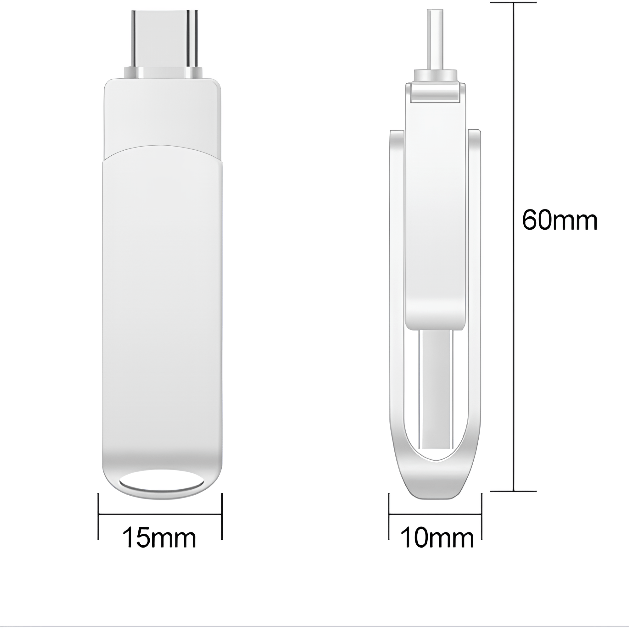 Memorie USB Dual Drive pentru Smartphone-uri, Tablete si Calculatoare, 8 Gbps, USB 3.1, USB Type-C, Metal, Argintiu - imagine 3