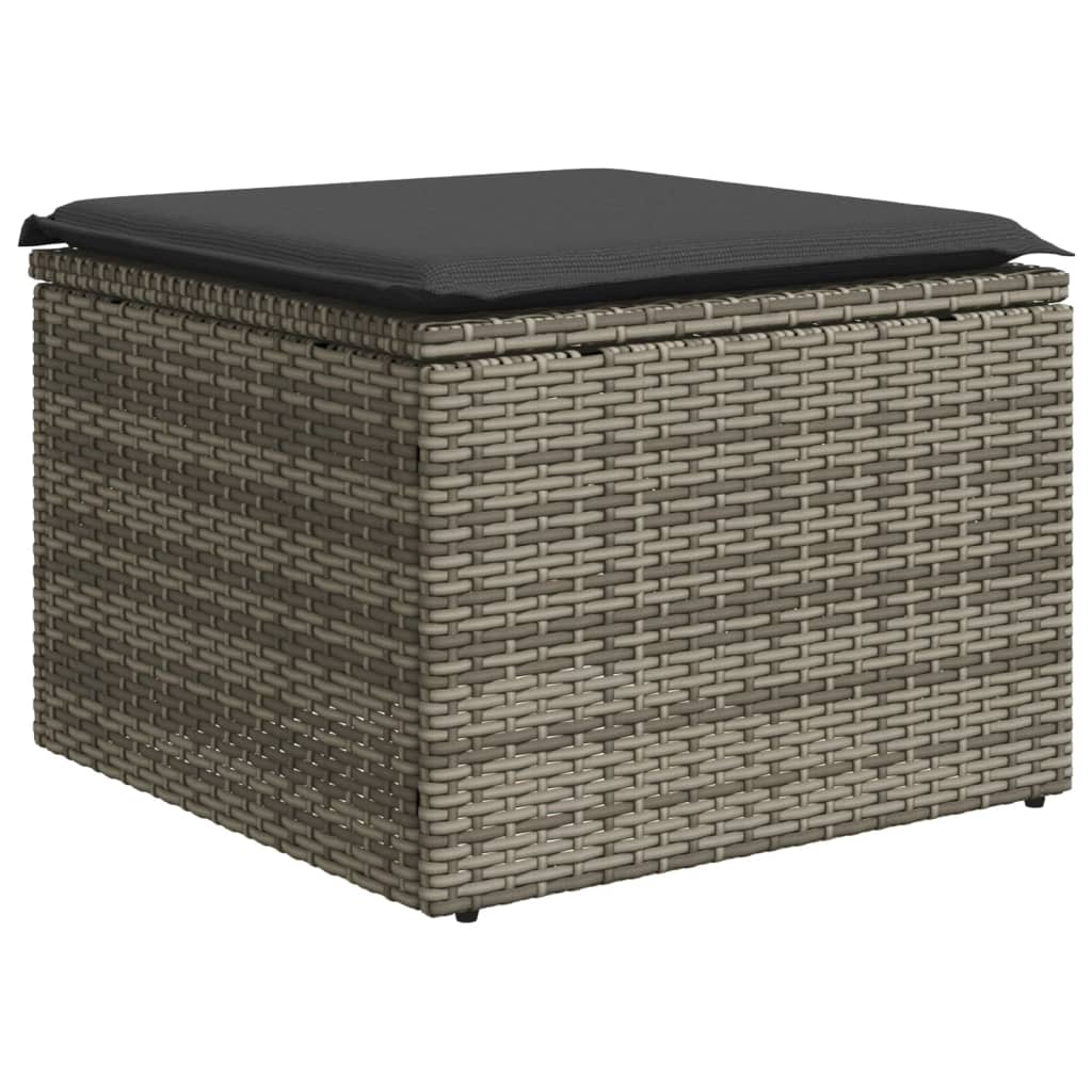 Set mobilier gradina cu perne, 6 piese, gri, poliratan — imaginea 5