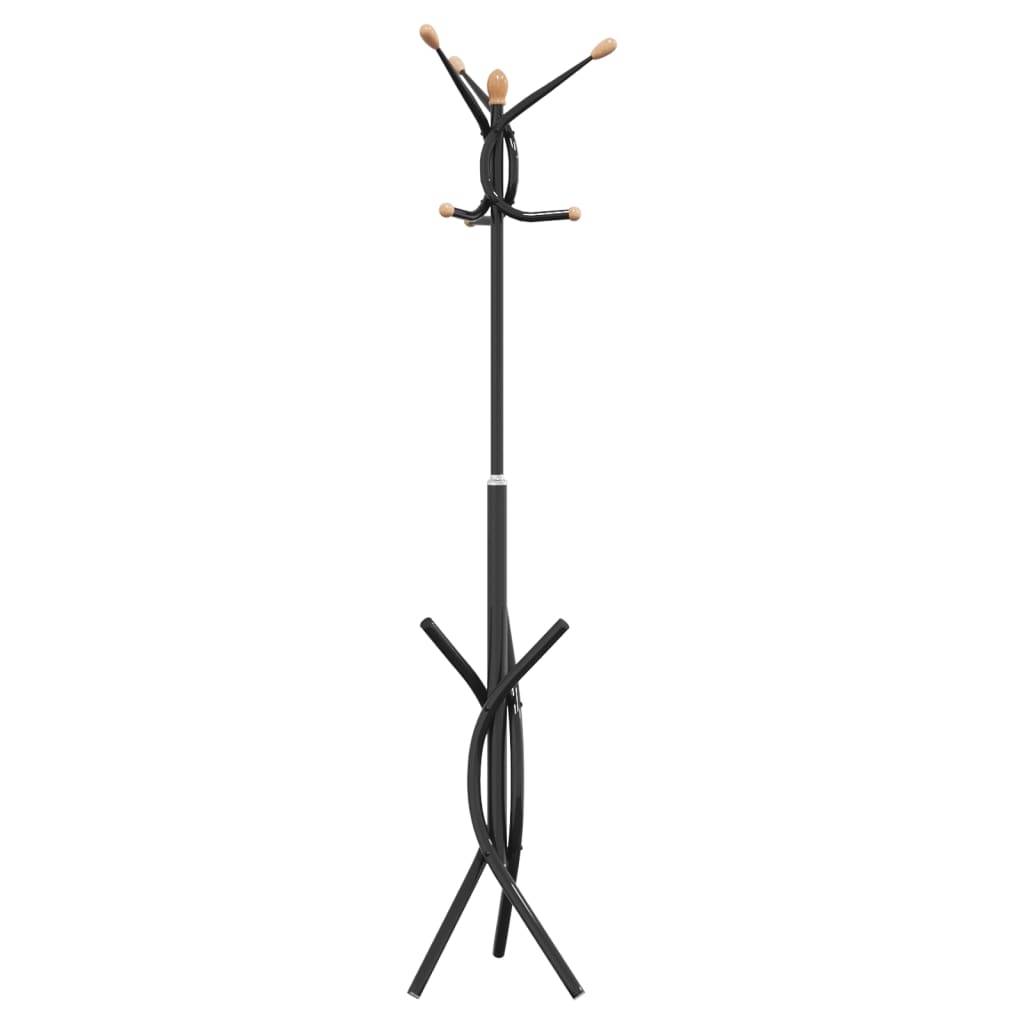 Cuier de haine, negru, 176 cm, fier vopsit electrostatic — imaginea 5