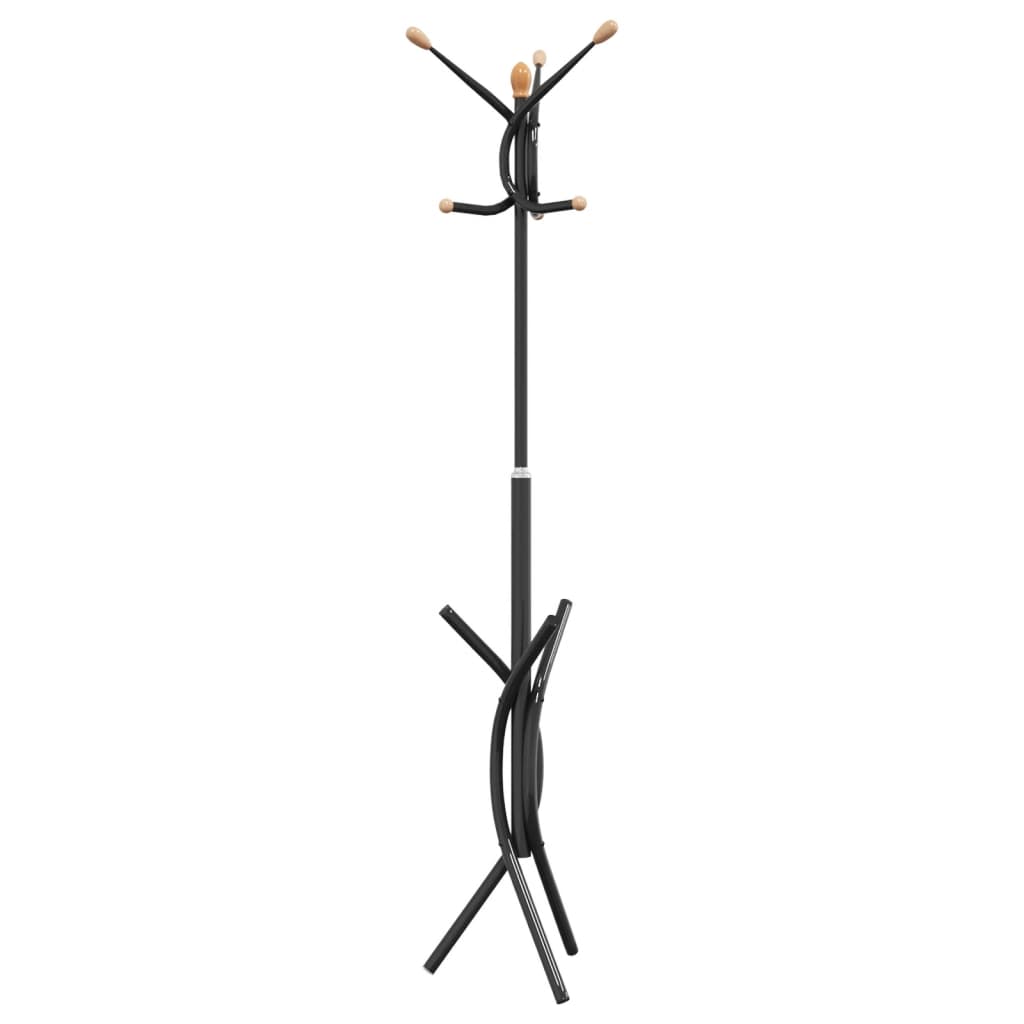 Cuier de haine, negru, 176 cm, fier vopsit electrostatic — imaginea 6