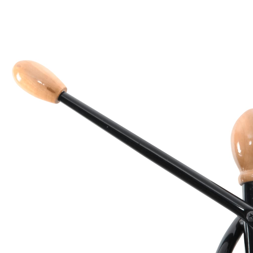 Cuier de haine, negru, 176 cm, fier vopsit electrostatic — imaginea 7