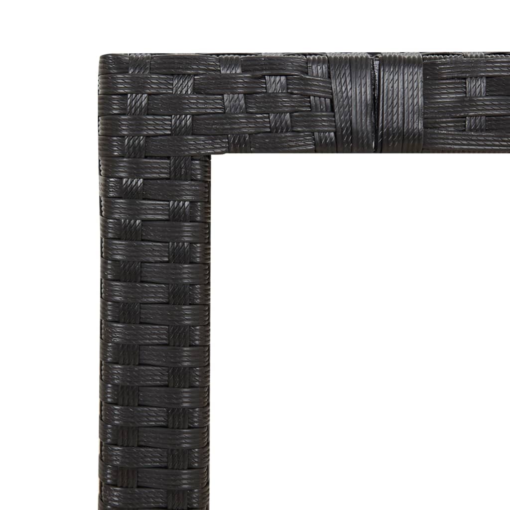 Set mobilier de gradina cu perne, 5 piese, negru, poliratan — imaginea 4