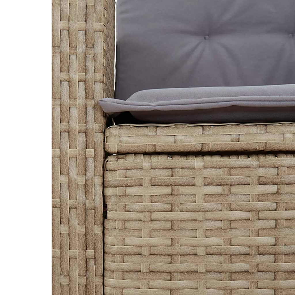 Set mobilier de gradina cu perne, 5 piese, bej, poliratan — imaginea 5