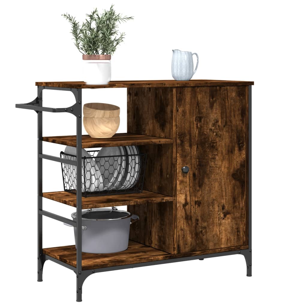 Carucior de bucatarie stejar fumuriu 87,5x38,5x84,5cm lemn — imaginea 6