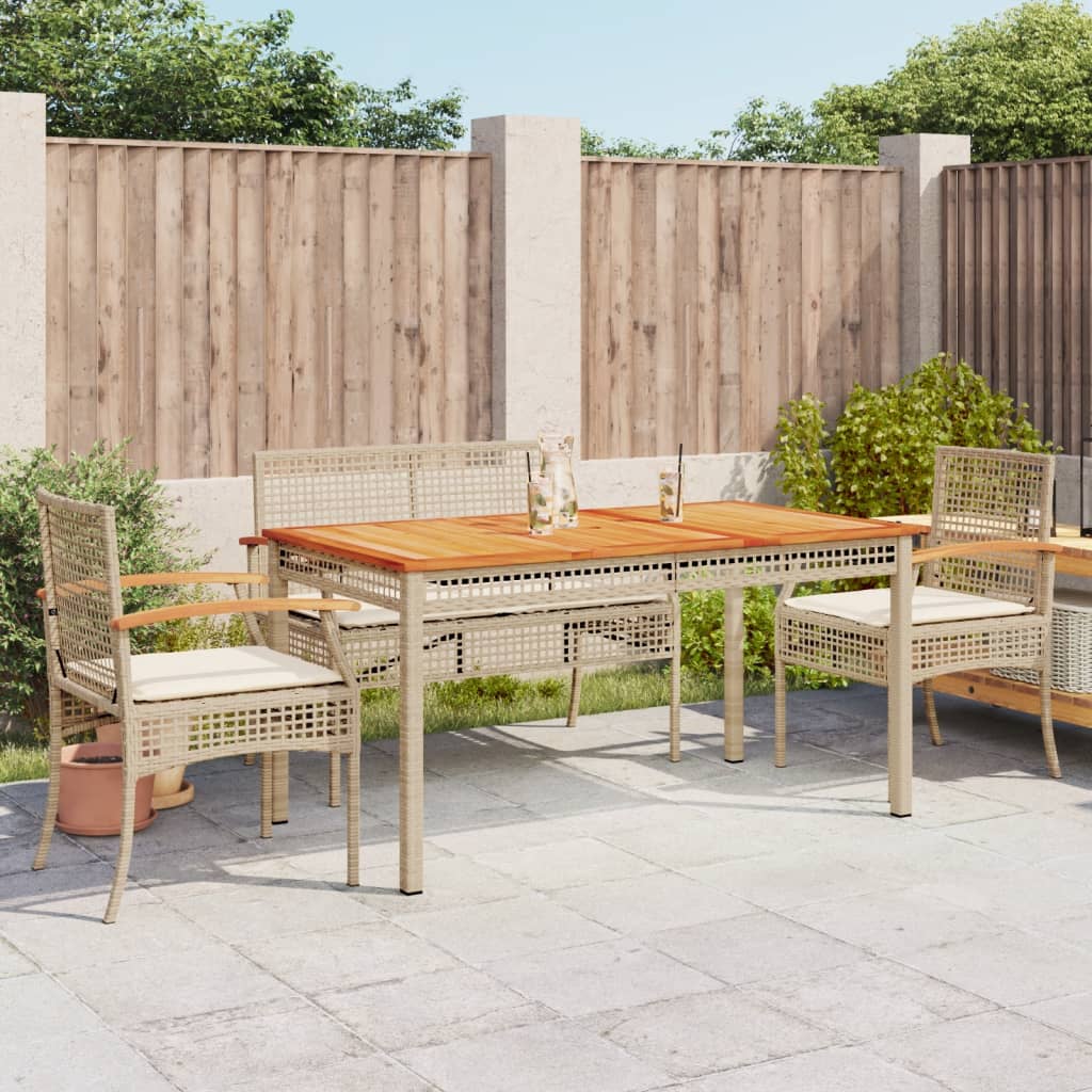 Set mobilier de gradina cu perne, 5 piese, bej, poliratan — imaginea 2
