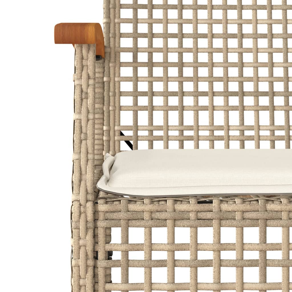 Set mobilier de gradina cu perne, 5 piese, bej, poliratan — imaginea 4